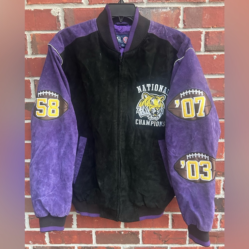 Rare G-III Carl Banks Full Leather 1958, 2003, 2007 LSU National Champion Jacket